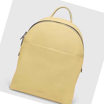 Men's Ecco Textureblock Small Backpacks Yellow | SG 685RVD